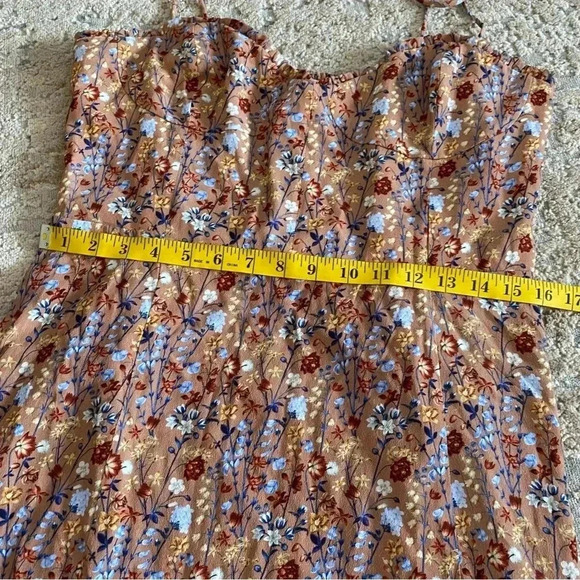 Aritzia Wilfred Free Fable Mini Dress Terracotta Tie Straps Tiered Smocked: 14 - Picture 9 of 14